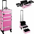 Ver Pink Stripe Pro Makeup Rolling Case VT019-63